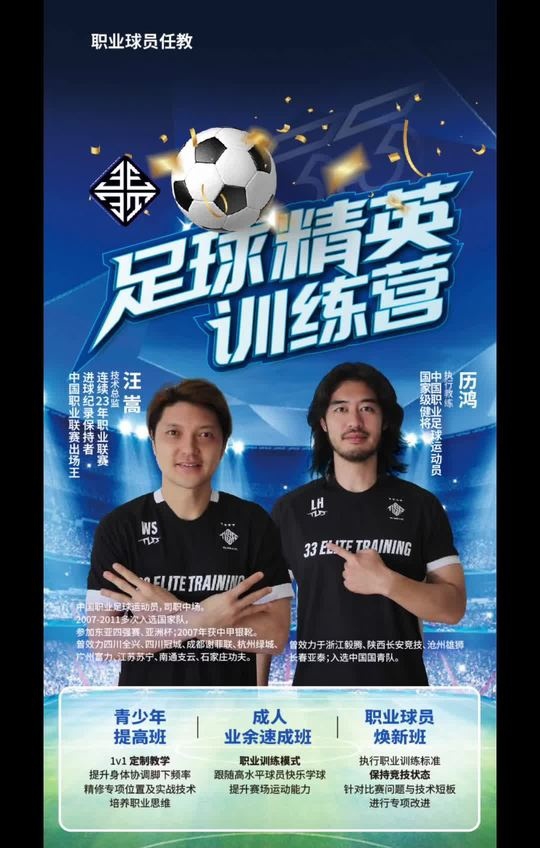 汪嵩&歷鴻開設(shè)青訓(xùn)俱樂部，兩人均是被禁足球員